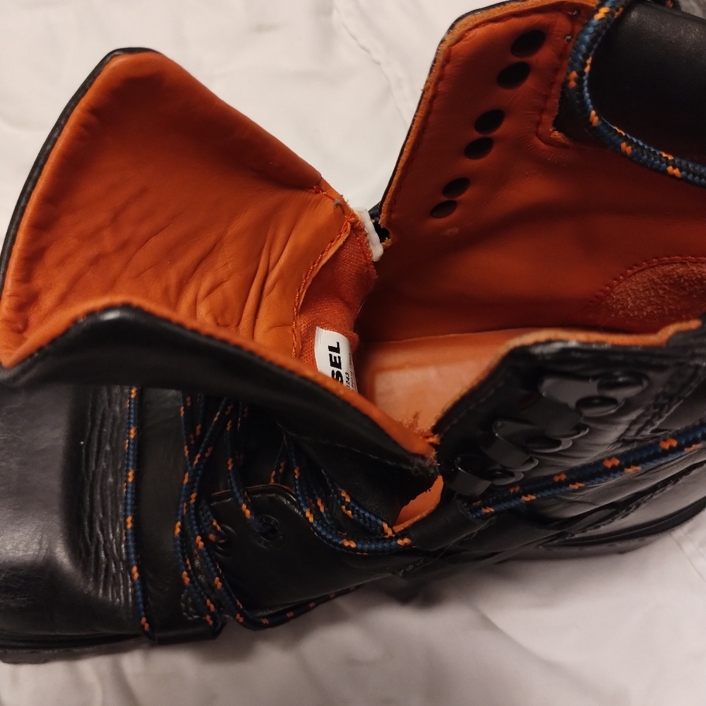 Diesel leather combat boots